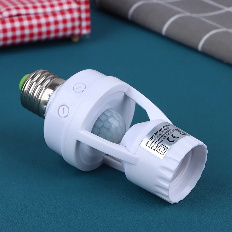 1Pc AC100-240V E26/E27 Socket Converter With PIR Motion Sensor LED Lamp Base Intelligent Switch Light Bulb Lamp Holder