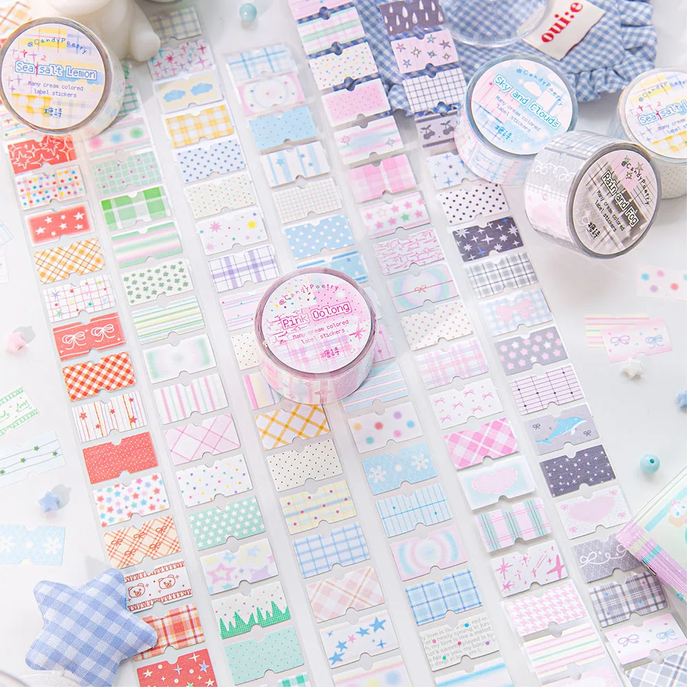 Cute Label Theme Tape Cream Label Paste Series Korean Handmade Account DIY Decorative Paste Tape