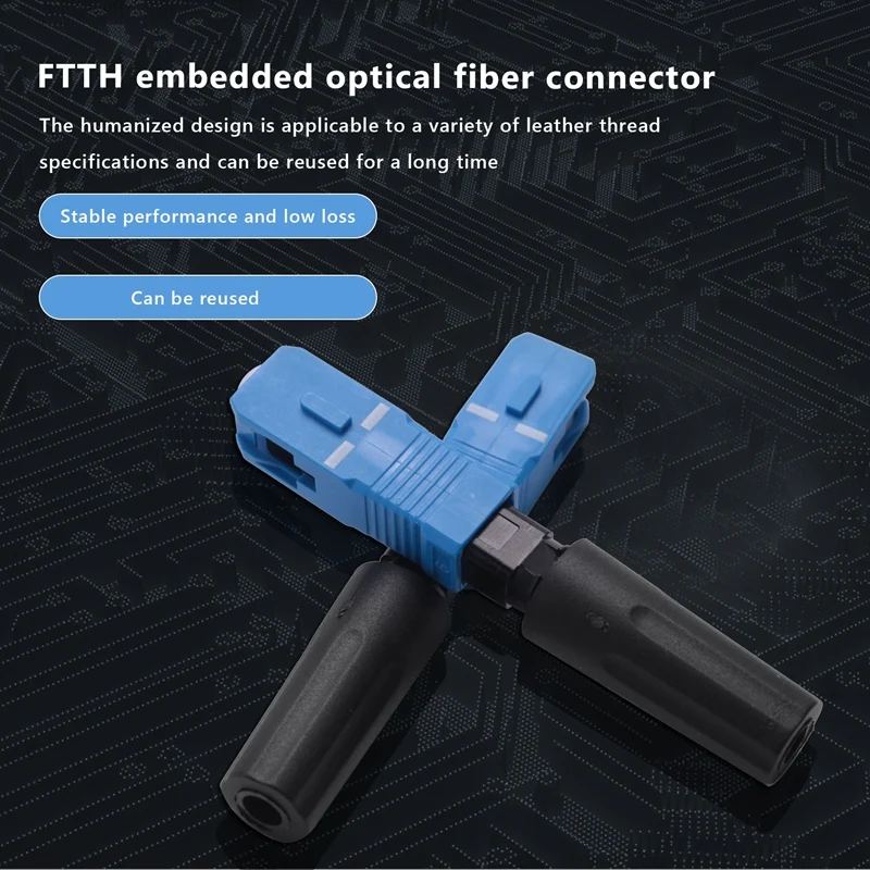 

N35R_50 Pcs Embedded Sc Upc Fiber Optic Fast Connector Ftth Single-Mode_1
