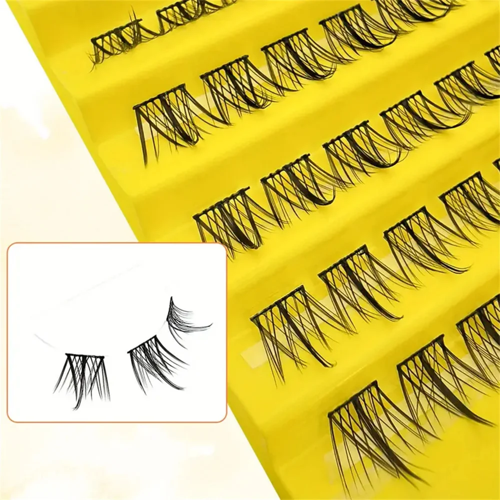 100 Cluster Wimpern, DIY Cat Eye segmentierte Wimpern Cluster flauschige natürliche weiche Faux Nerz falsche Wimpern, einzelne Wimpern