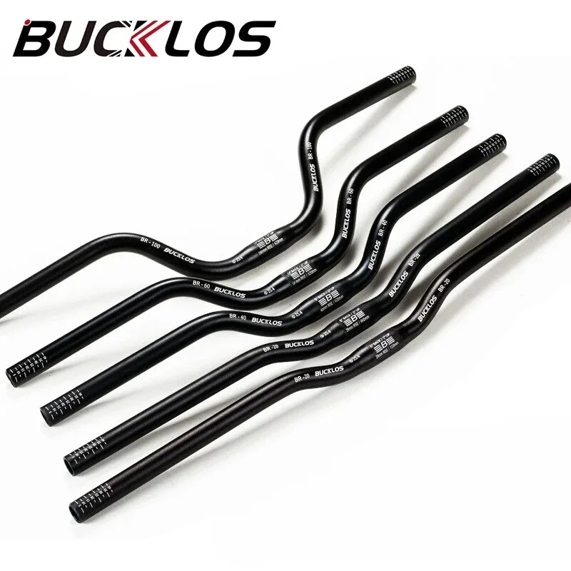 BUCKLOS MTB Handlebar Aluminum Alloy 31.8mm/25.4mm Clamp Riser Bar 620/720mm High Rise Ergonomic Design for Mountain Bike - Cycl