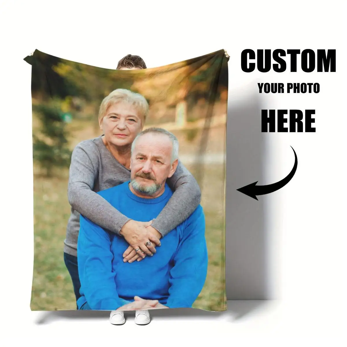 Customized- Personalized Photo,Hd Print,Cozy Blanket for Grandparents,Sisters,Parents,Friends,Valentine's Day Gift,Lightweight,Soft,All-Season