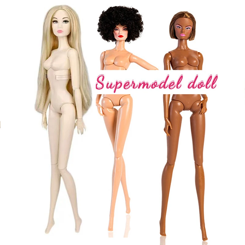 1/6 Short Curly Hair Supermodel Doll 32cm Fashion Doll Pu Muscle Skin 12 Joint Movable Trendy Figure Collection Gift