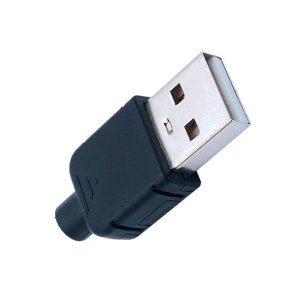 USB2.0/DIY plug A male patch, kawat solder, kabel, jenis papan plug, plastik tiga buah set