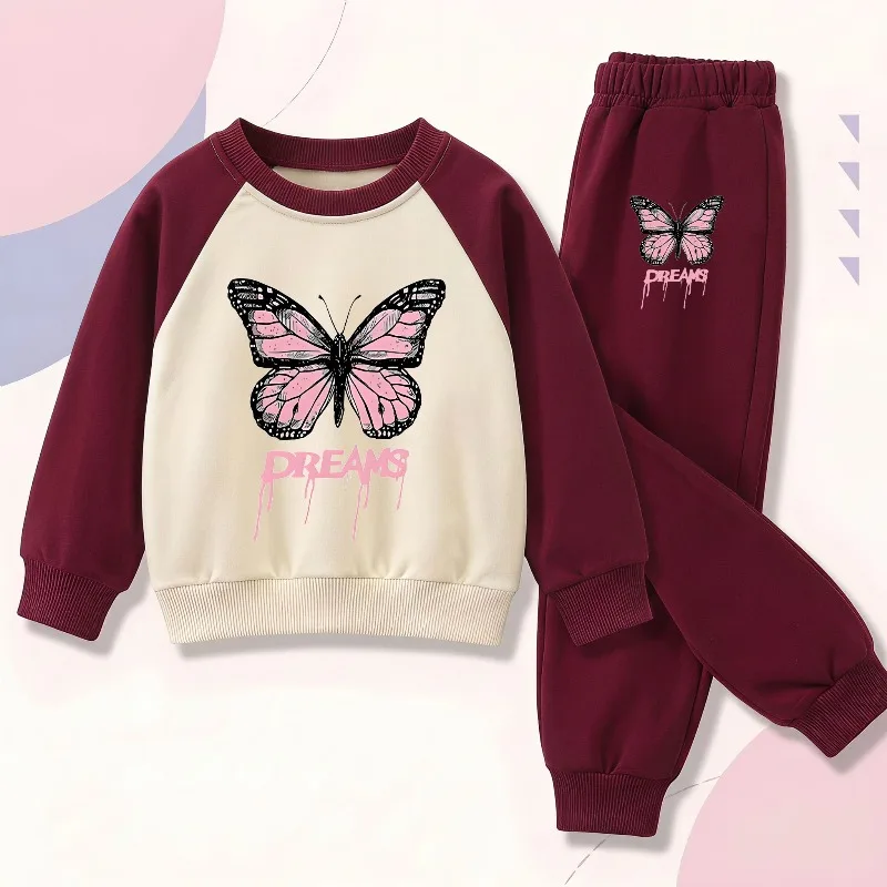 2026 Autumn Children's Casual Tracksuit Fashion Printed Boys O Neck Hoodies and Long Pant Two Piece Sets Kids Sweatshirt Suit