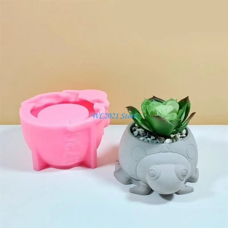 

G5GC Customizable Sturdy Silicone Crafting Mold Turtles Shaped Make Own Planter for Home and Office Decorations Ornament