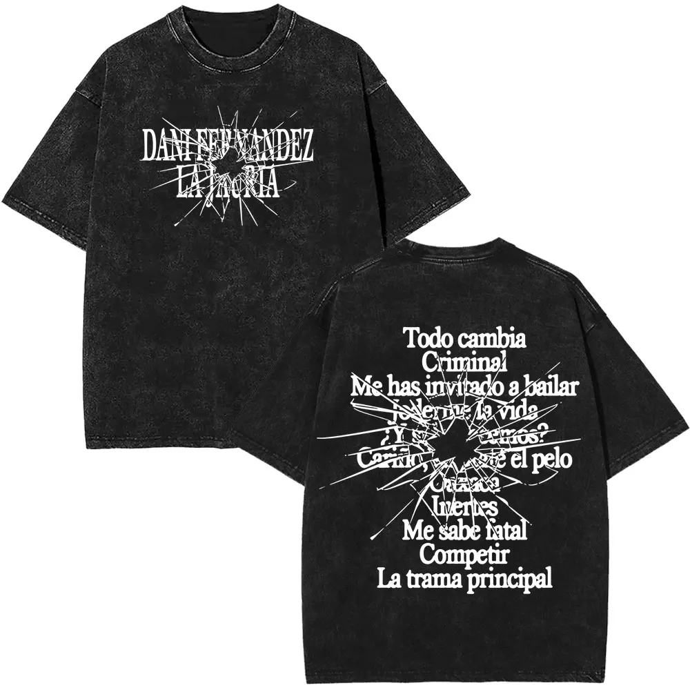 Dani Fernandez La Insurreccion Tour 2026 Print T-Shirt Herren Damen Hip-Hop T-Shirt Sommer Baumwolle Casual Vintage Washed T-Shirts – Detail 24
