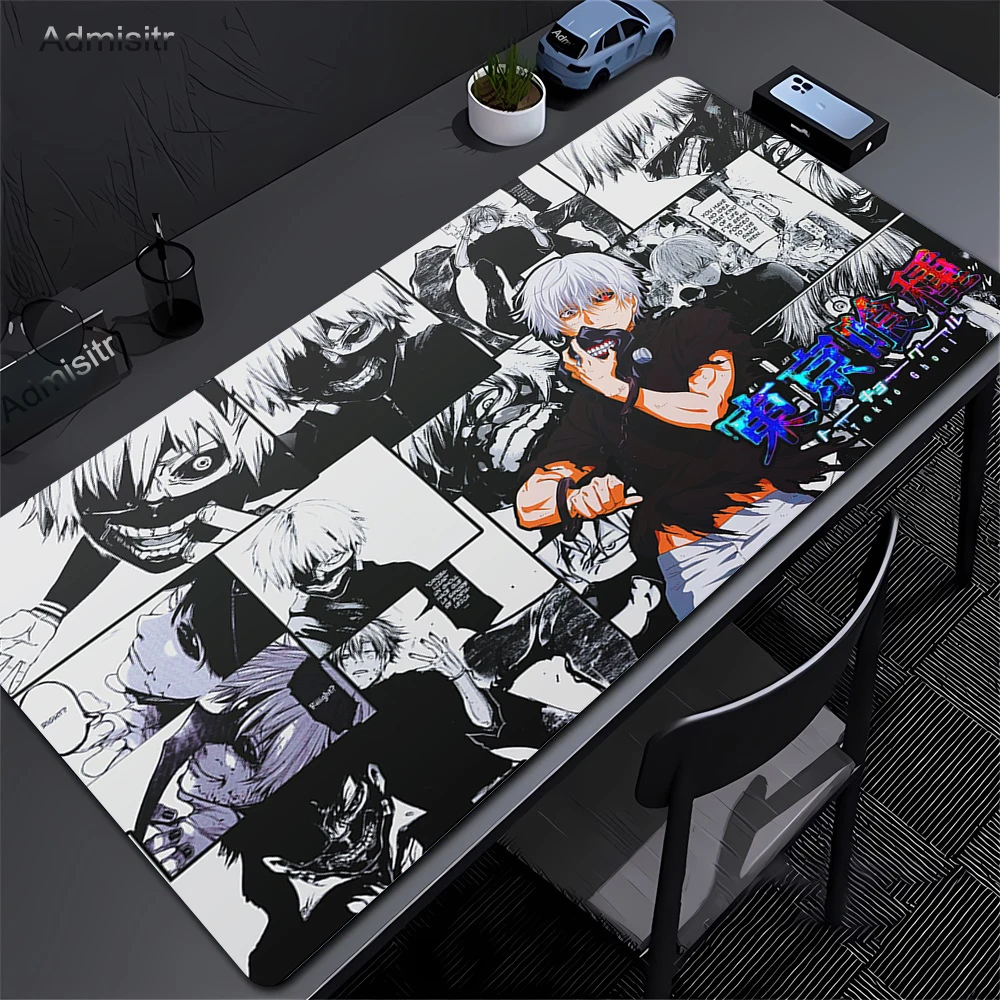 XXL 90x40cm Mouse Pad Tokyo Ghoul Kaneki Ken Anime Mousepad HD Printing Computer Gamers Locking Edge Mouse Pad Keyboard Deskmat