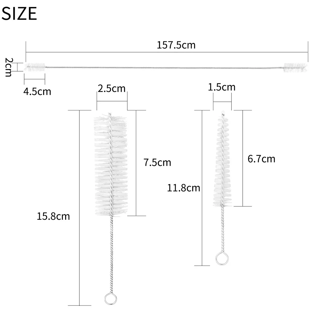 Trompettouwborstel 3 Stuks Onderhoudsreiniging Verzorgingskit Blaasinstrument Reinigingsaccessoires Mondborstel Muziekinstrument Onderdelen