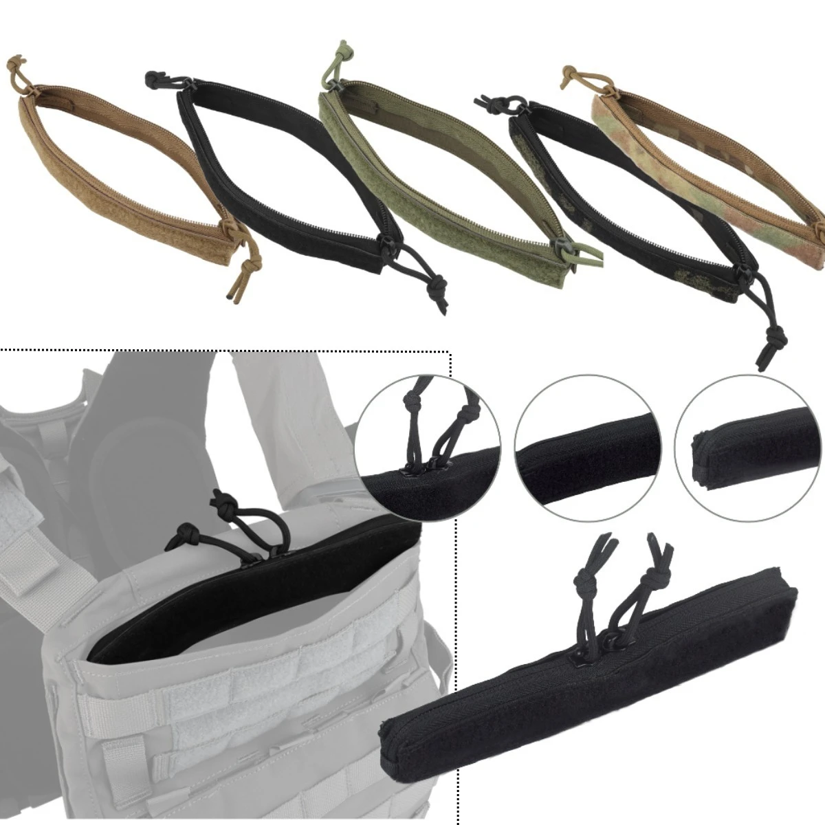 Tactical Zipper Insertion Hook and Ring Attachment Flap Pocket Zipper Closure MBAV Crye AVS Hunting Vest Plate Carrier
