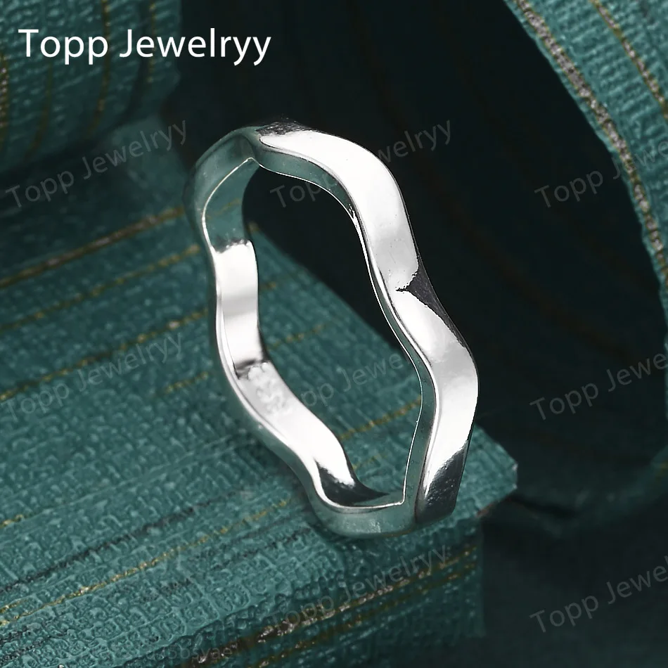 

Новое изделие из серебра 925 пробы, размер 7-10 # Кольцо с волнистым узором, модное женское украшение для вечеринок и Рождества, подарок