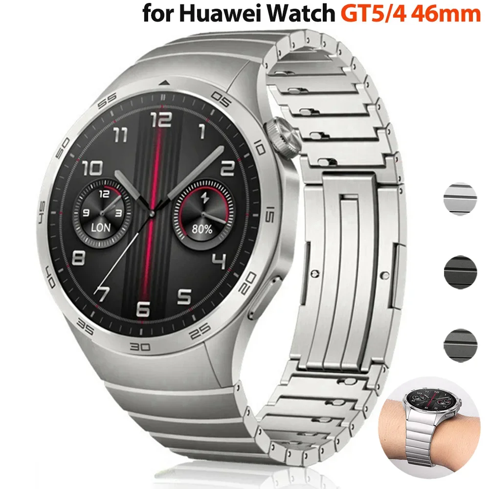

No Gaps Original Metal Strap for Huawei Watch GT4 46mm Stainless steel replaceable wristband Correa for Huawei GT5 46MM Bracelet