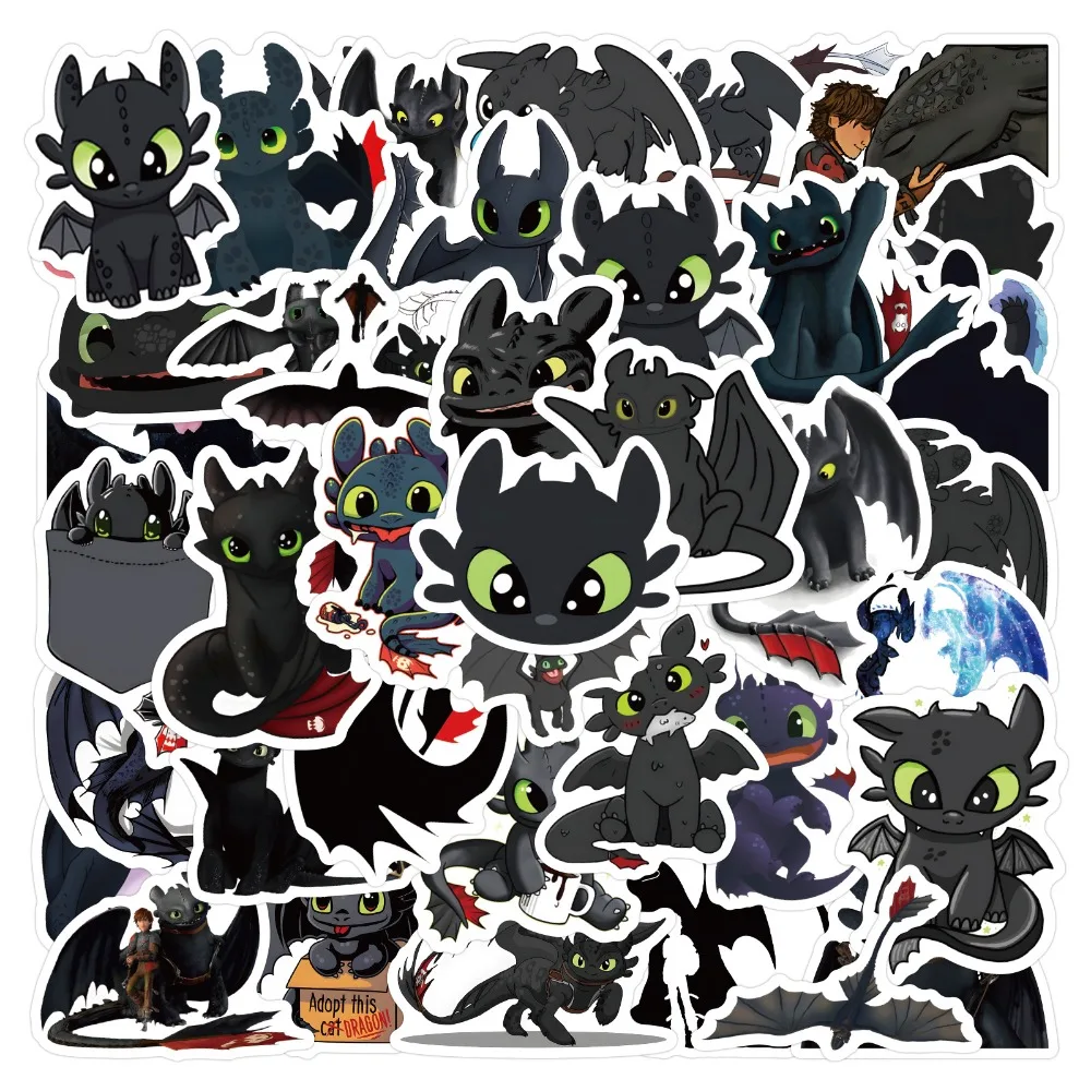 10/55pcs Classical Toothless Graffiti Stickers Notebook Luggage Cross Border Skate Mobile Phone Refrigerator Sticker Wholesale