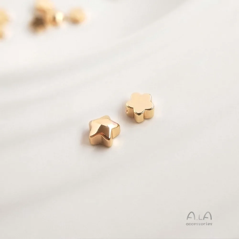 النحاس 14K الذهب اللون ستار حبة فاصل زهرة سوار مع الذهب حبة فاصل DIY الأذن مجوهرات الاكسسوارات اليدوية #3