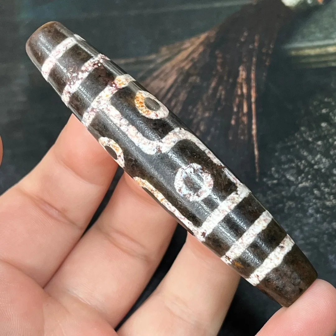 Редкий тибетский буддизм, агат, 6-глаза, тотем Дзи, бусина, амулет, ожерелье, кулон m845