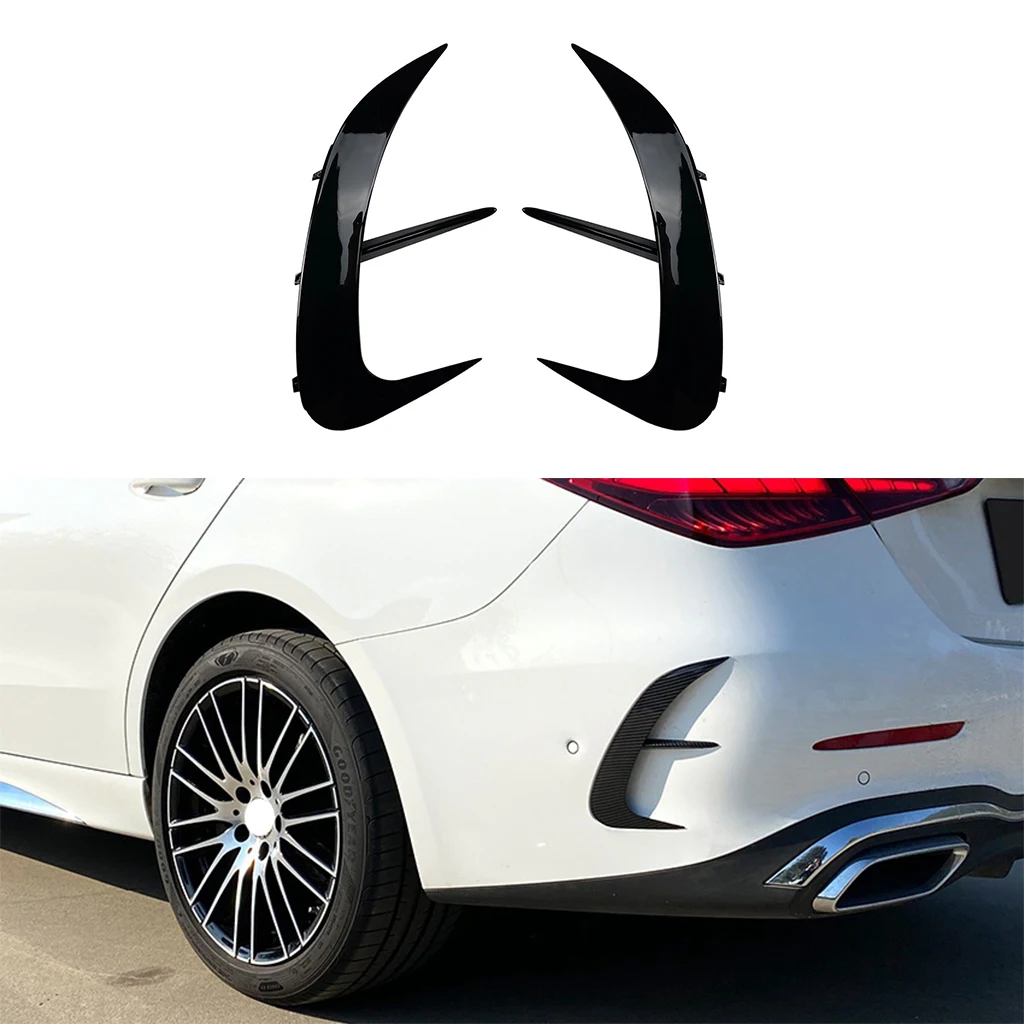 Car Rear Bumper Splitter Side Spoiler Air Vent Wind Knife For Mercedes-Benz C-Class W206 C200 C220 C260 C300 AMG 2022 2023 2024