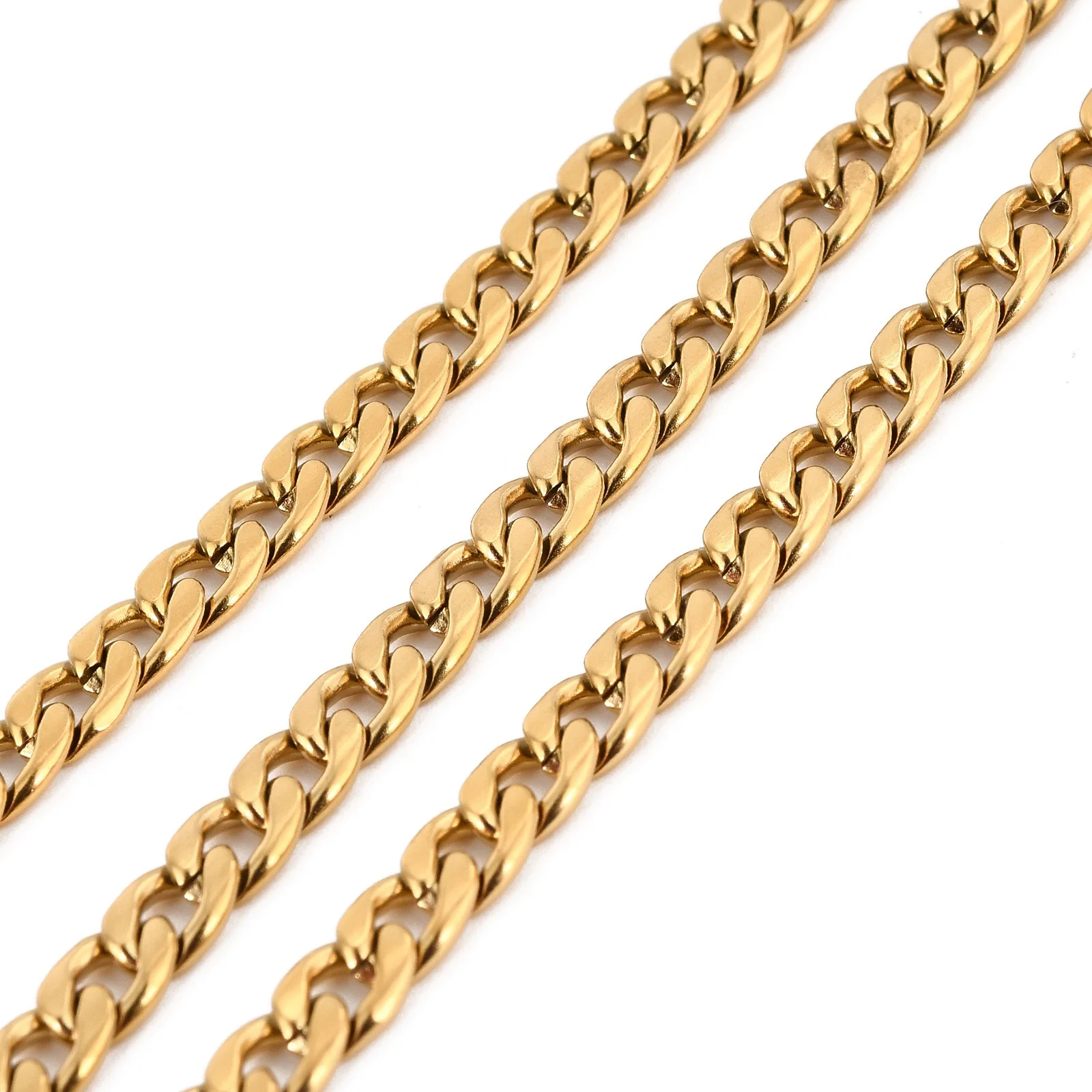 10m/roll 304 Stainless Steel Cuban Link Chains Unwelded For Men Women Fashion Jewelry Making Chokers Necklace Accessories