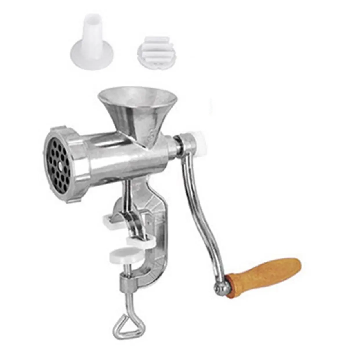 Ample- Manual Mini Meat Mincer Food Processor Grinder Portable Chopper Blender Steel for Beef Fish Home