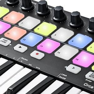 

Компактный 25-клавишный USB-контроллер Midi — 8 подушечек, Oled, сенсорные полоски + 3,5 мм Trs Midi Out (кабель Inc.) для аппаратных синтезаторов