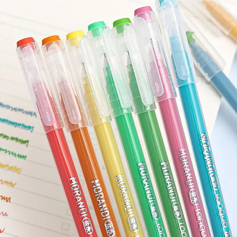 9 pz/set penna Gel multicolore da 0.5MM penna a colori impilabile ad alta capacità per studenti che dipingono materiale scolastico con penna per scrivere Graffiti