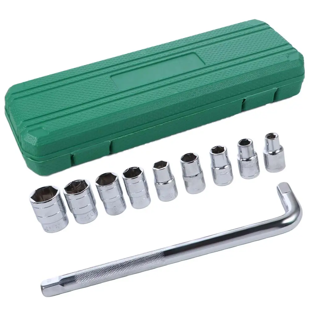 10pcs Lug Nut Wrench Hexagon Wrench Socket Set Change Pry Bar Removal Tool Repairing Tool Set L Type Tyre Removal Tool