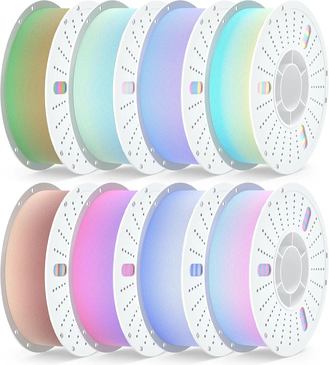 Matte Rainbow PLA 3D Printer Filament 1.75mm Multi-Color Changing Filament 3D Printing PLA Filament Dimensional Accuracy +