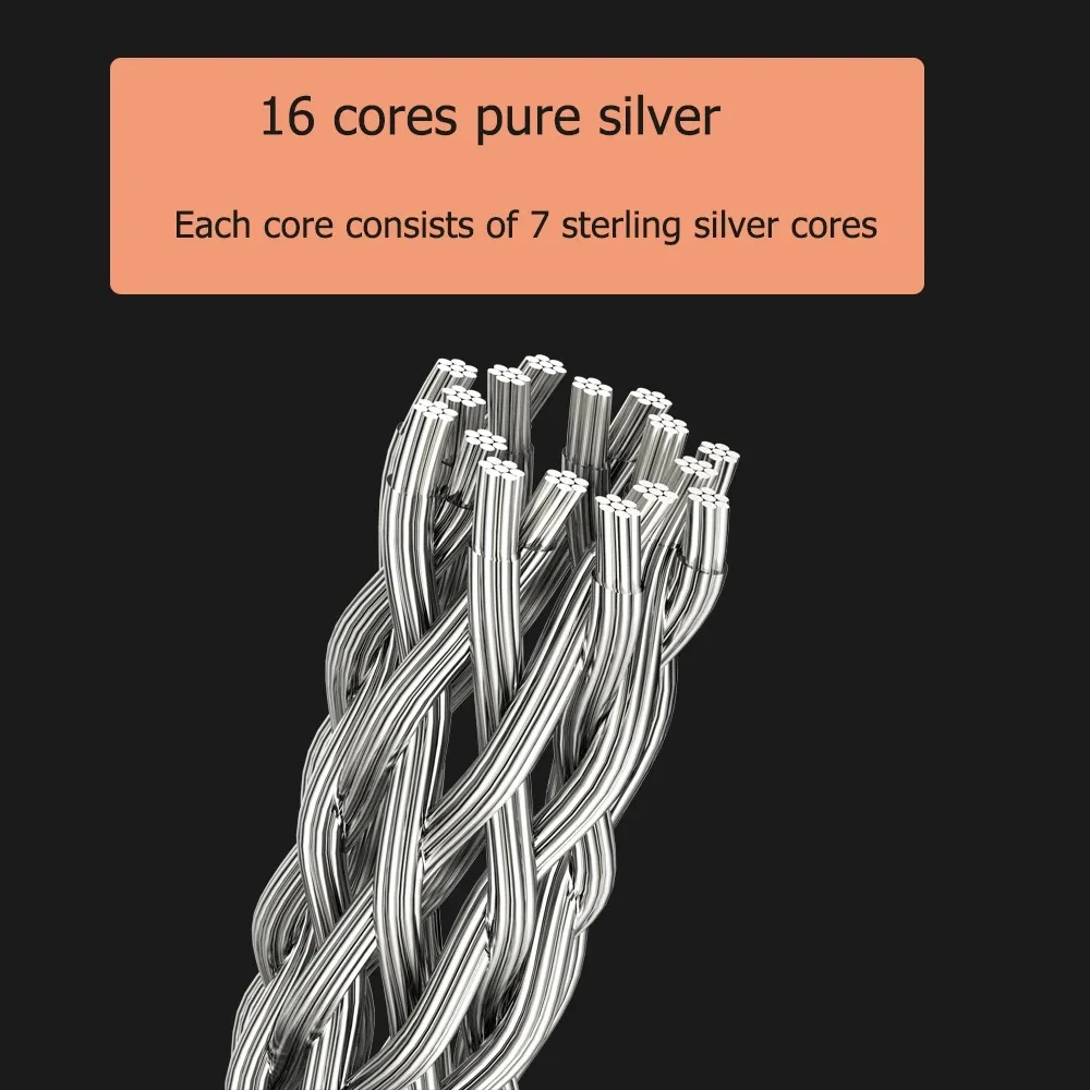 16 코어 순수 실버 OCC 두꺼운 RCA 오디오 상호 연결 케이블 (앰프 CD 플레이어 용) 고 충실도 참조 오디오 파일 등급