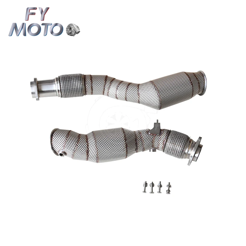 Exhaust Catalytic Downpipe For BMW For X3M For X4M 3.0T S58 PRE-LCI 2019-2021 With Heat Shield