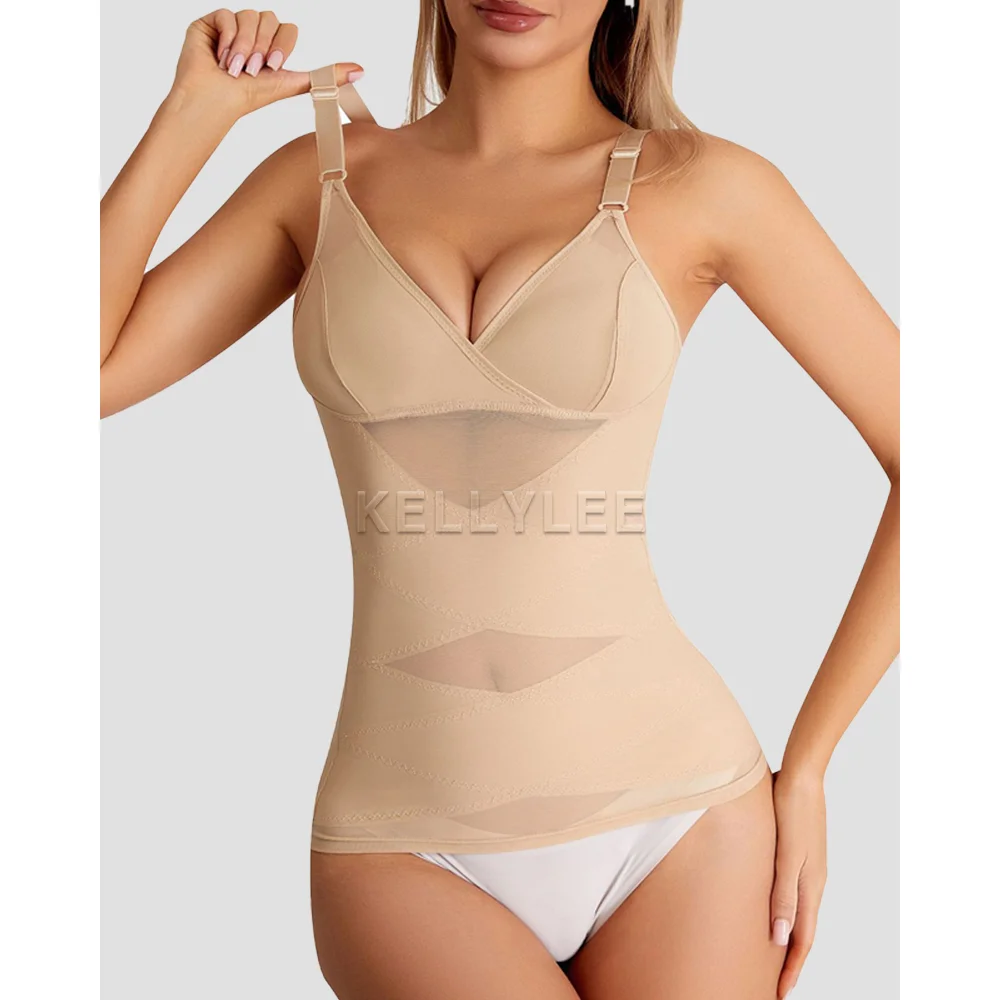 

Женские корректирующие фajas Colombianas на каждый день, эластичное треугольное белье для коррекции фигуры, сексуальное утягивающее белье для живота с бюстгальтером 2026