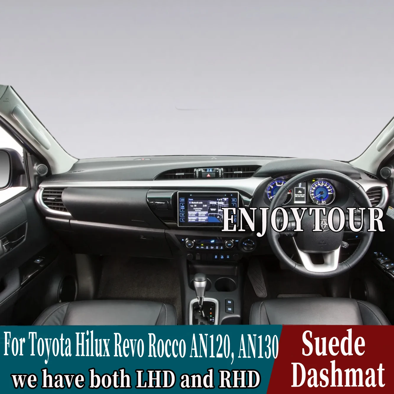 

Автомобильный Стайлинг, замшевый кожаный коврик для приборной панели, коврик для приборной панели, аксессуары, ковер для Toyota Hilux Revo Rocco AN120, AN130 2016-2022