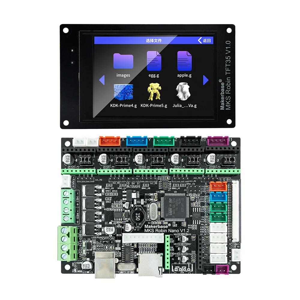 Makerbase MKS Robin Nano V1.2 Płyta sterowania drukarki 3D 32-bitowa płyta główna Obsługa Marlin2.0 Obsługa TFT 3,5-calowy ekran dotykowy