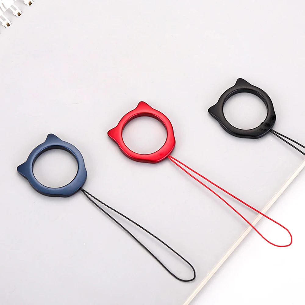 Super Light Aluminum Alloy Cute Finger Ring Phone Lanyards Strap Keychain Lanyard for Keys
