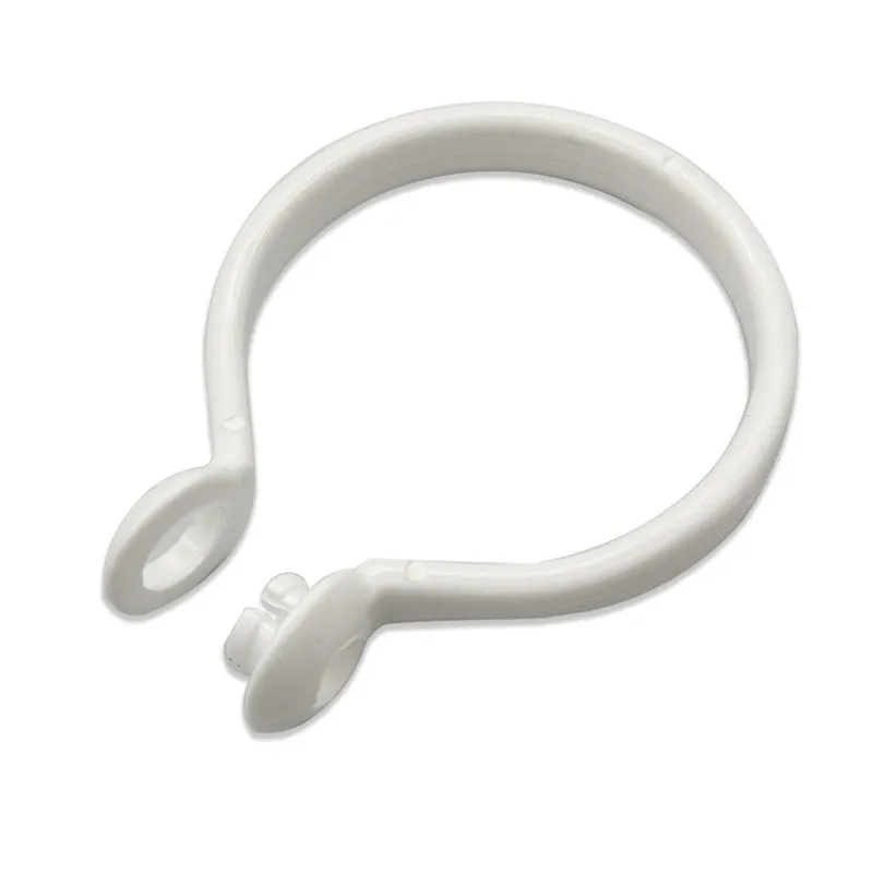 57 pcs 47mm Split Ring Drapery Hooks No Rod Removal, designed for Bathroom Sheer Curtain, Easy Open Close Design, White