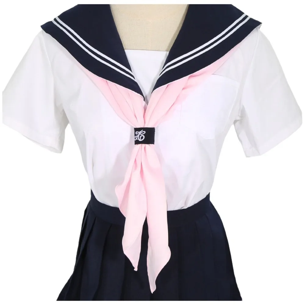 

No-Tying Ring Buckle Triangle Scarf Handmade Small Accessory JK Uniform Necktie Pure Color Large Bow Tie JK Uniform
