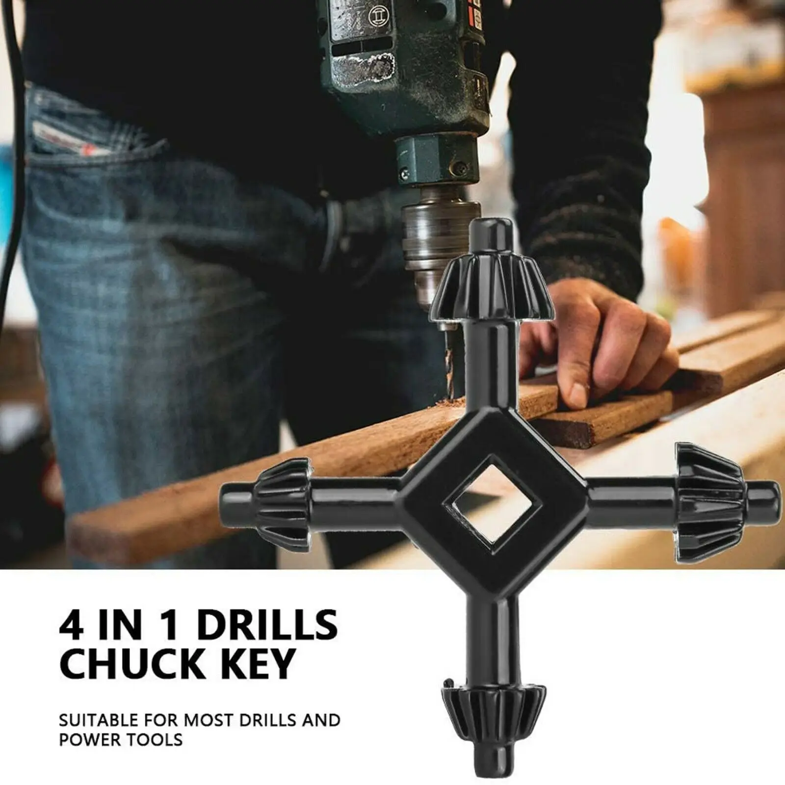 1 2inch To 5 8inch Chuck Key 1 Pcs 4 Way 75x75x15mm Accessories Common Cordless Drill Press Hammer Replacement