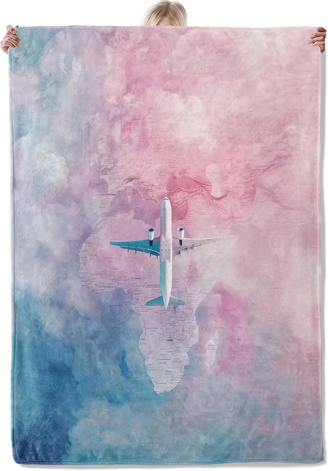 

Airplane Travel Throw Blanket Gifts for Women Adults Girls, Soft Fuzzy Warm Cozy Flannel Blankets for Bedroom, Travel