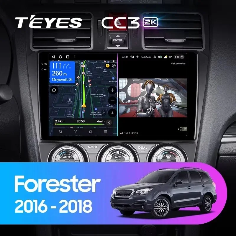 TEYES CC3 2K For  4 SJ 2016 - 2018 Levorg VM 2014 - 2020 Car Radio Multimedia Video Player Navigation stereo