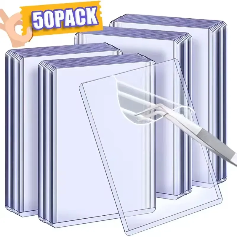 

1-50PCS Transparent Korean Kpop Card Sleeve with Protective Film Clear Card Holder Idol Photo Game Card Cover 35PT