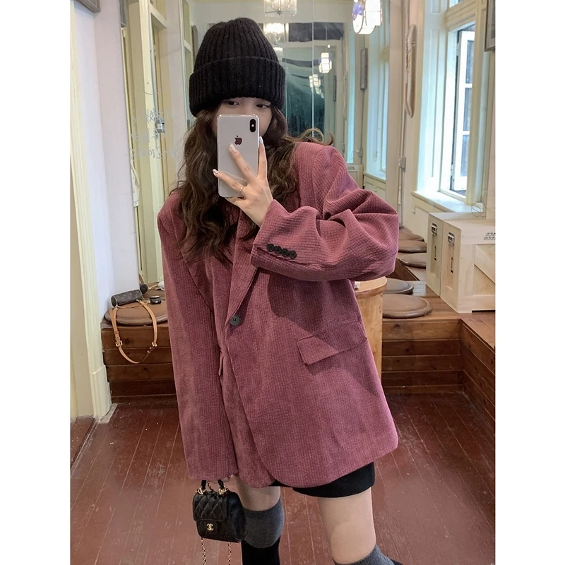 

Womens Suit Jacket Corduroy Small Design This Years Popular New Casual Niche Street Blazer