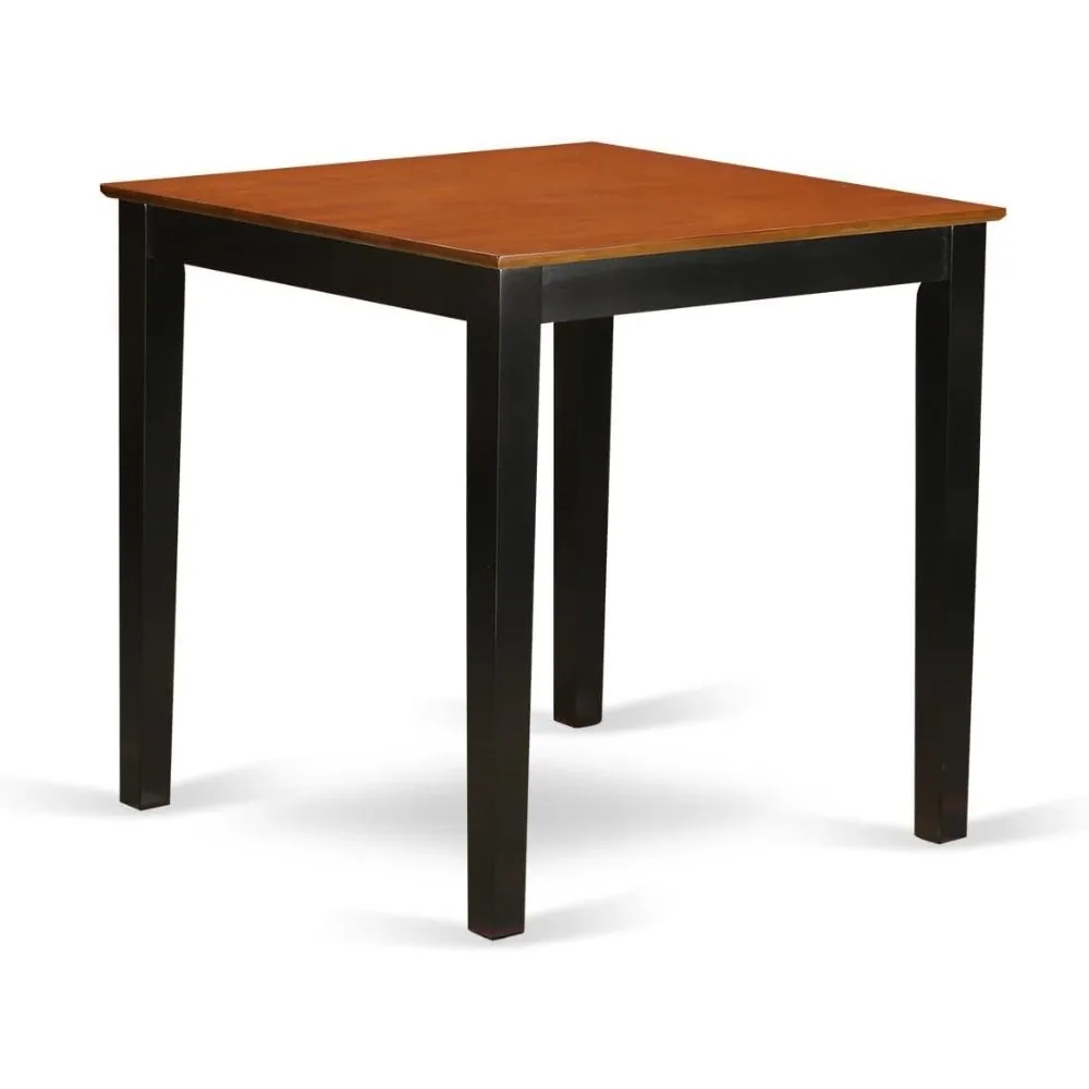 Counter Height Dining Table for Small Spaces, 36x36 Inches, Black and Cherry Finish