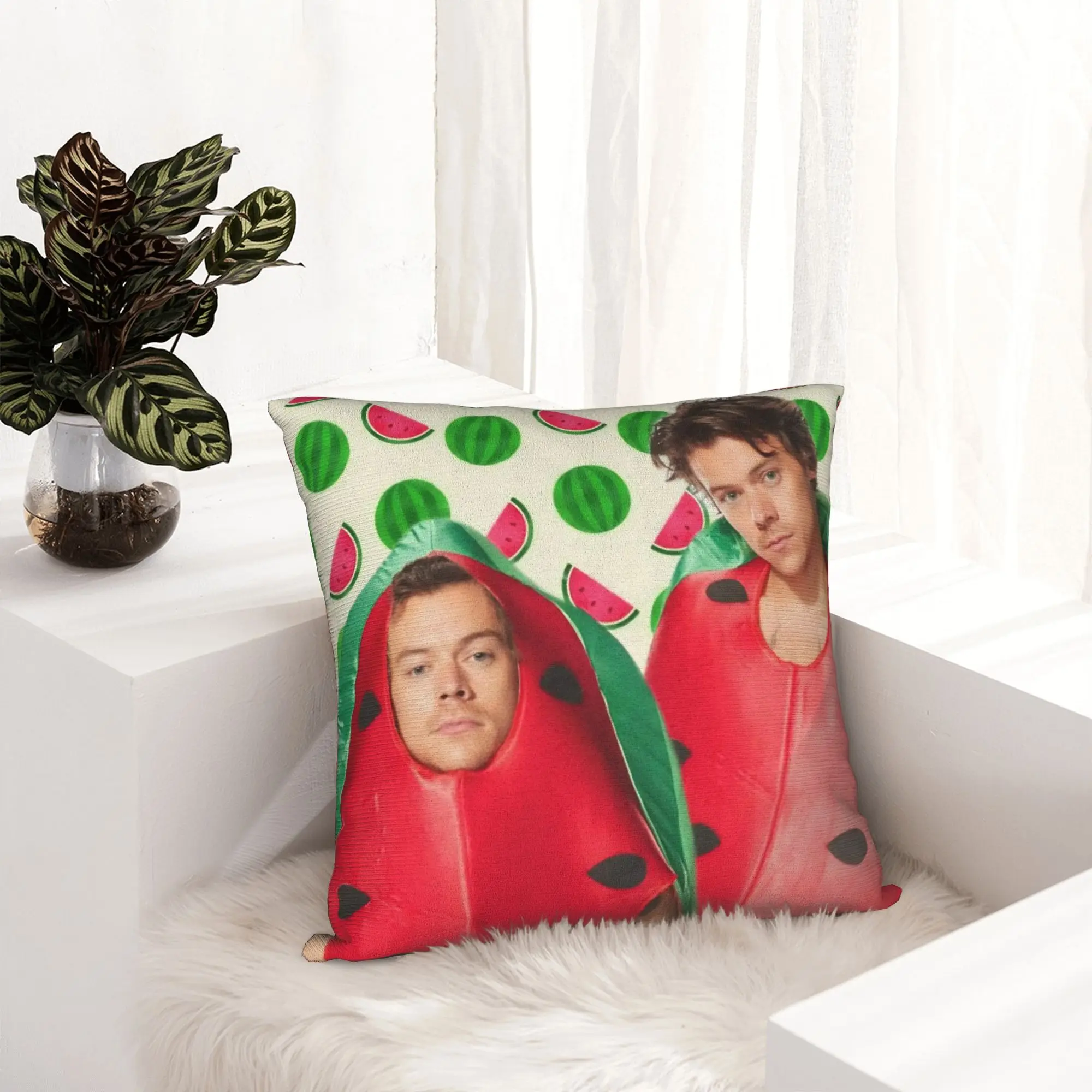 Harrys Styles Pillowcase Double-sided Printing Polyester Cushion Cover Decor  Throw Pillow Case Cover Bed Square 45*45cm