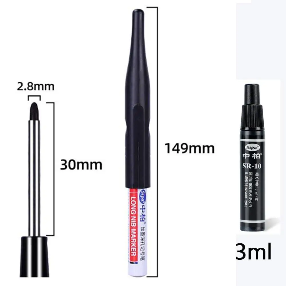 Ink Refillable Water Resistant Quick Drying Construction Pens Woodworking Decor Writing Supplies Carpenter Tools Marker Pens