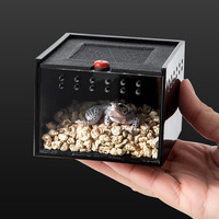 Pet Spider Box Reptile Crawling Pet Feeding Lizard Silkworm Baby Scorpion Unicorn Beetle Insect Pet House Black Acrylic Box