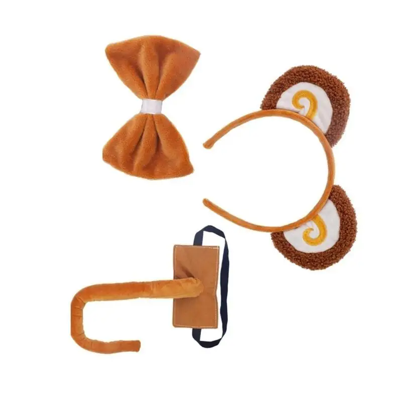 

652F Animal Ears Headband Tail Monkey Costumes Children's Day Stage Performances Prop