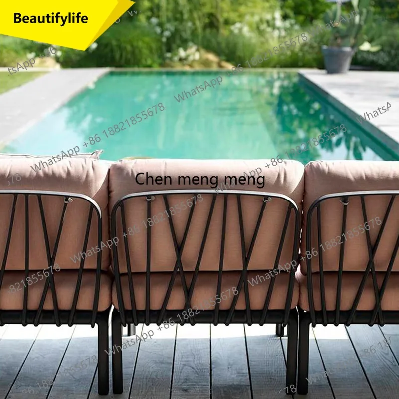 X188 Garden outdoor sofa combination, villa garden terrace waterproof and sunscreen fabric sofa