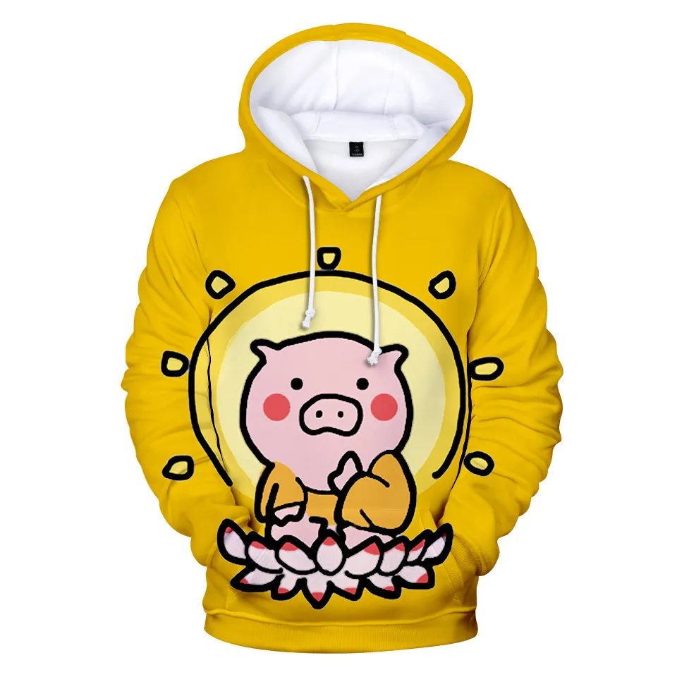 Kawaii Cute Pig Hoodie Goth Aesthetic Harajuku Sweatshirt Women Hipster Fashion Harajuku Vintage Long Sleeve Hoody Men