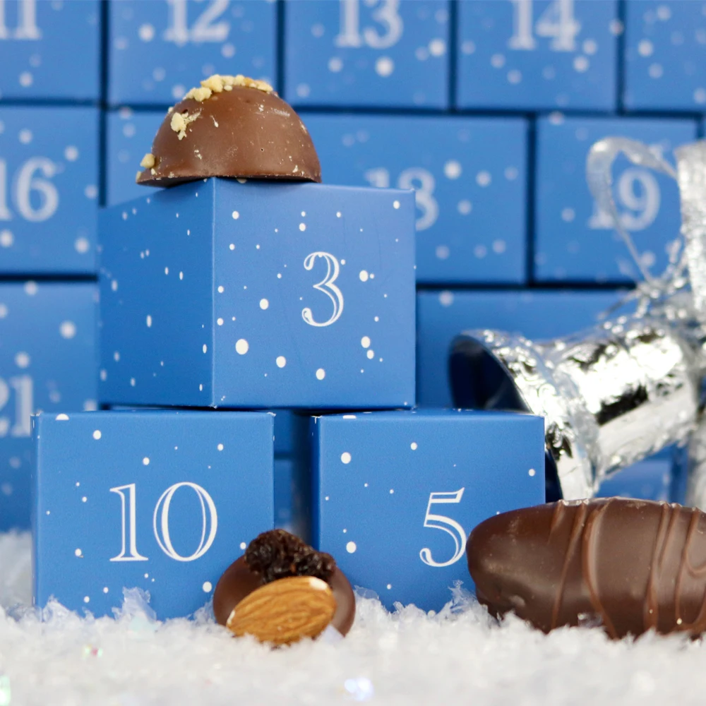 24 Day Advent Calendar Boxes Wholesale Luxury Empty Paper Chocolate Packaging Gift Box
