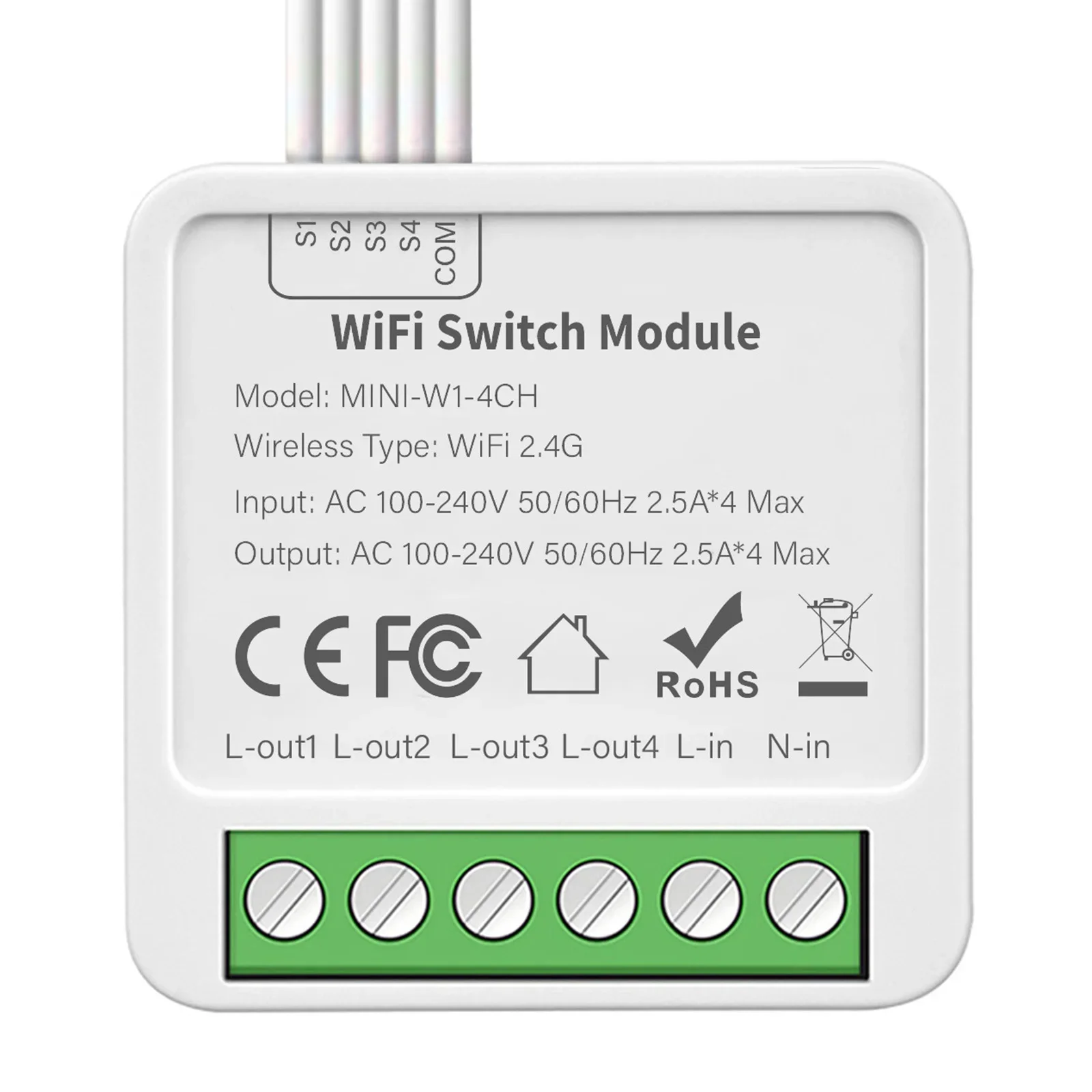 WIFI Switch Module Smart Switch Home Office 2.412GHz-2.484GHz 2/3/4 Way Control Automation Module Home Accessory