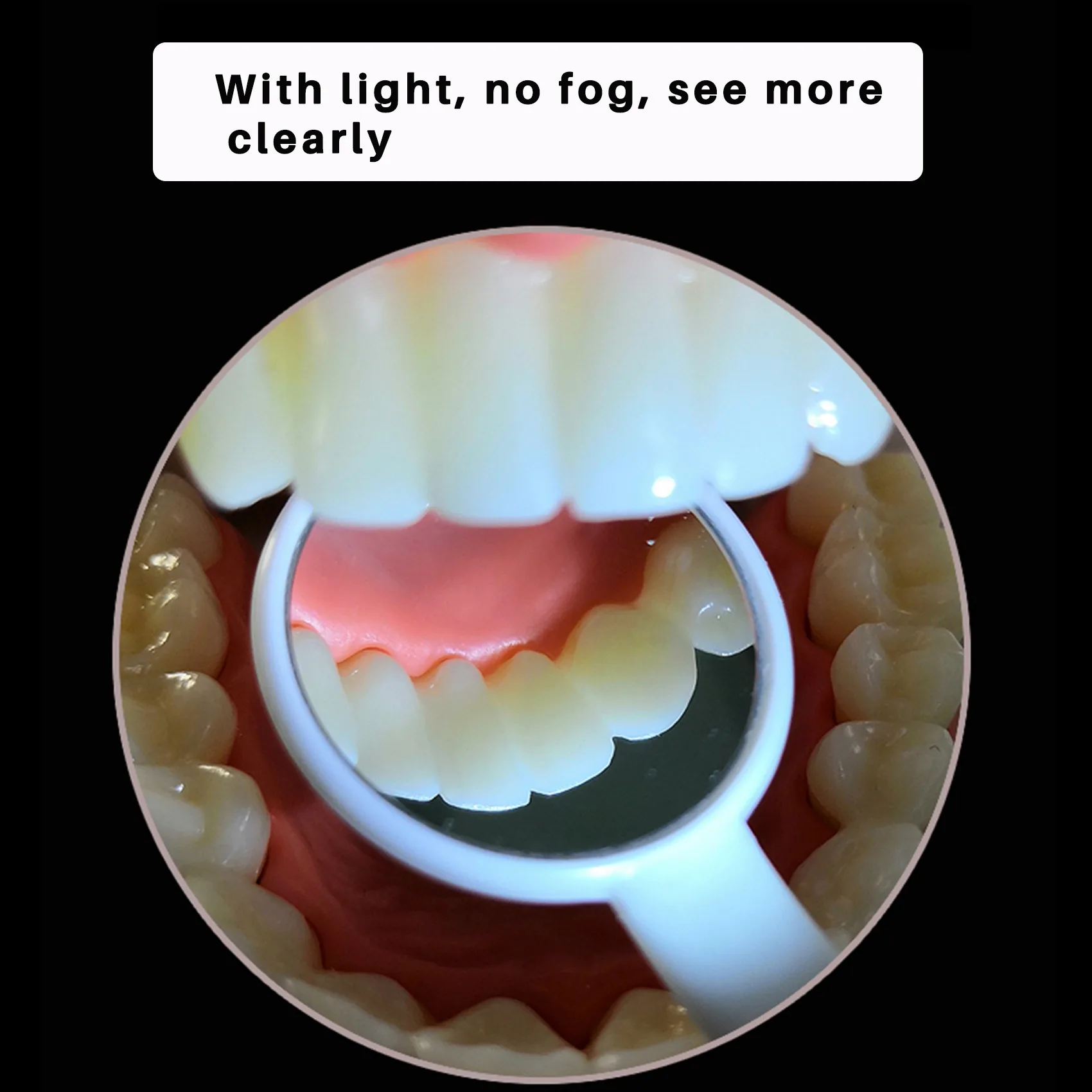 ABBR 1 ชิ้นไฟ LED ฟันกระจกทันตกรรมกระจกปาก Super Bright กระจกส่องสว่างเครื่องมือดูแลฟันเครื่องสุขอนามัยช่องปากสีส้ม