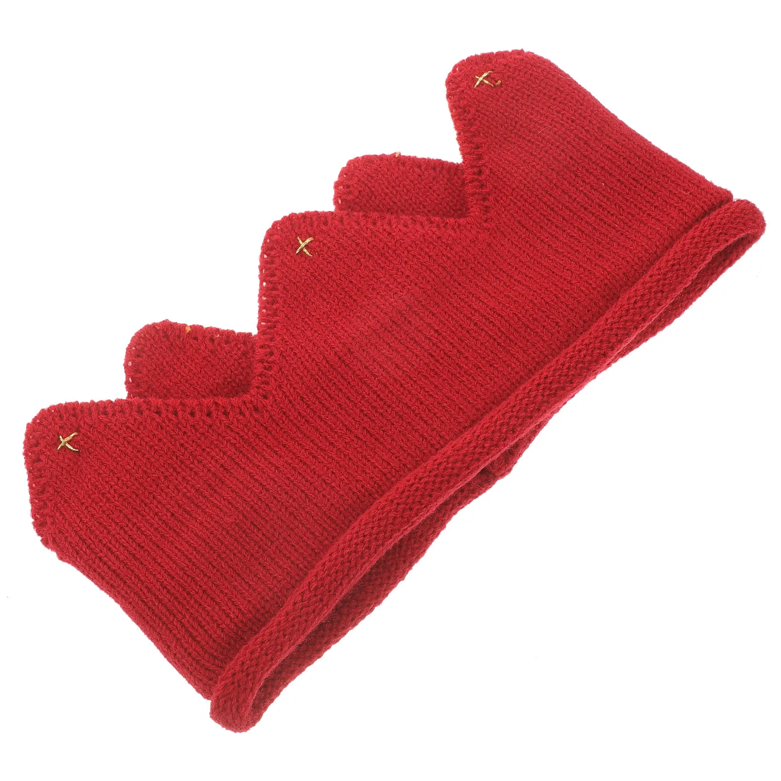 

Red Knitted Crown Hat for Baby Kids Girls Winter Warm Stylish Party Headband Slightly Stretchy Comfortable Fit